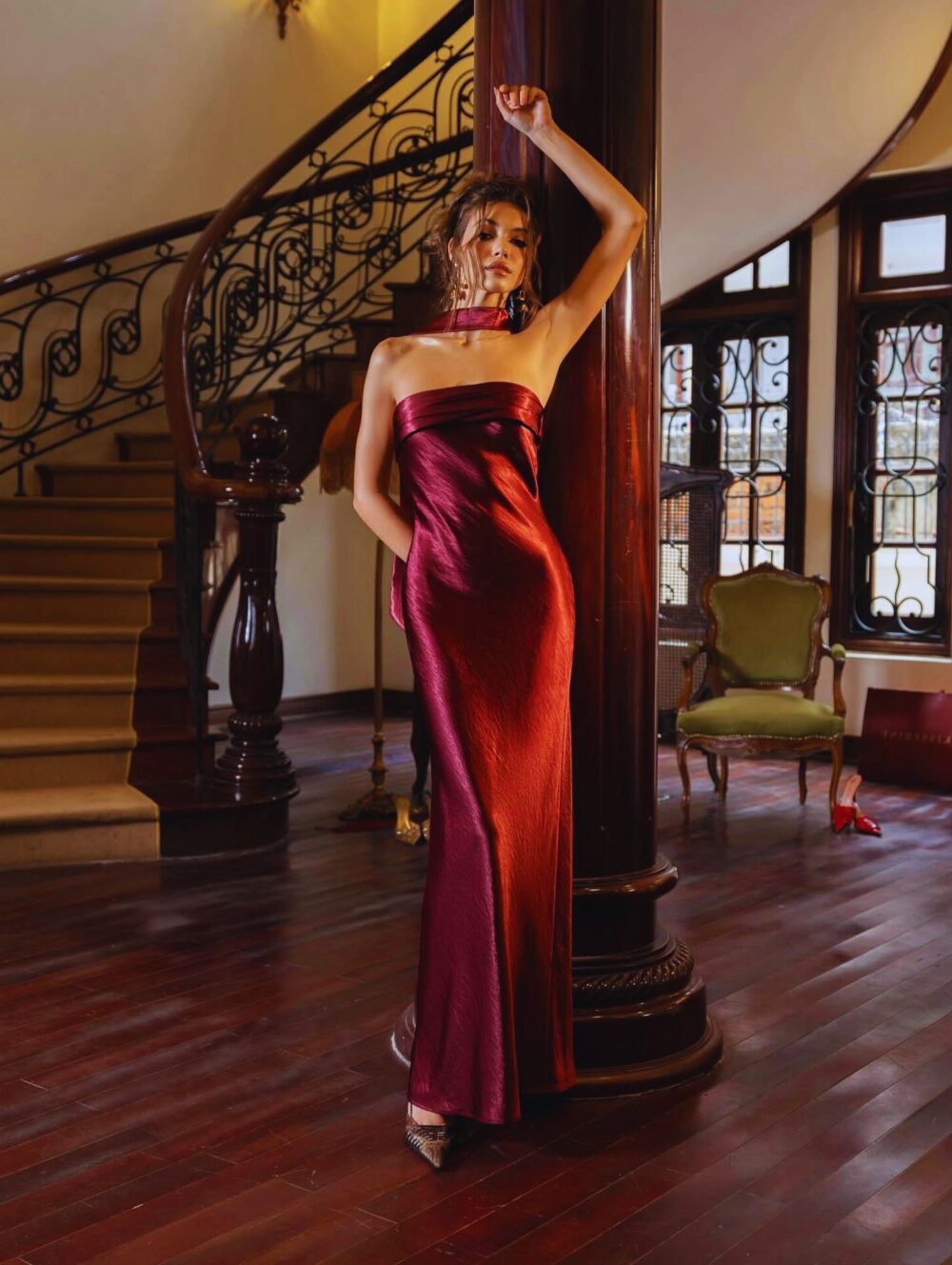Crimson Ember Gown