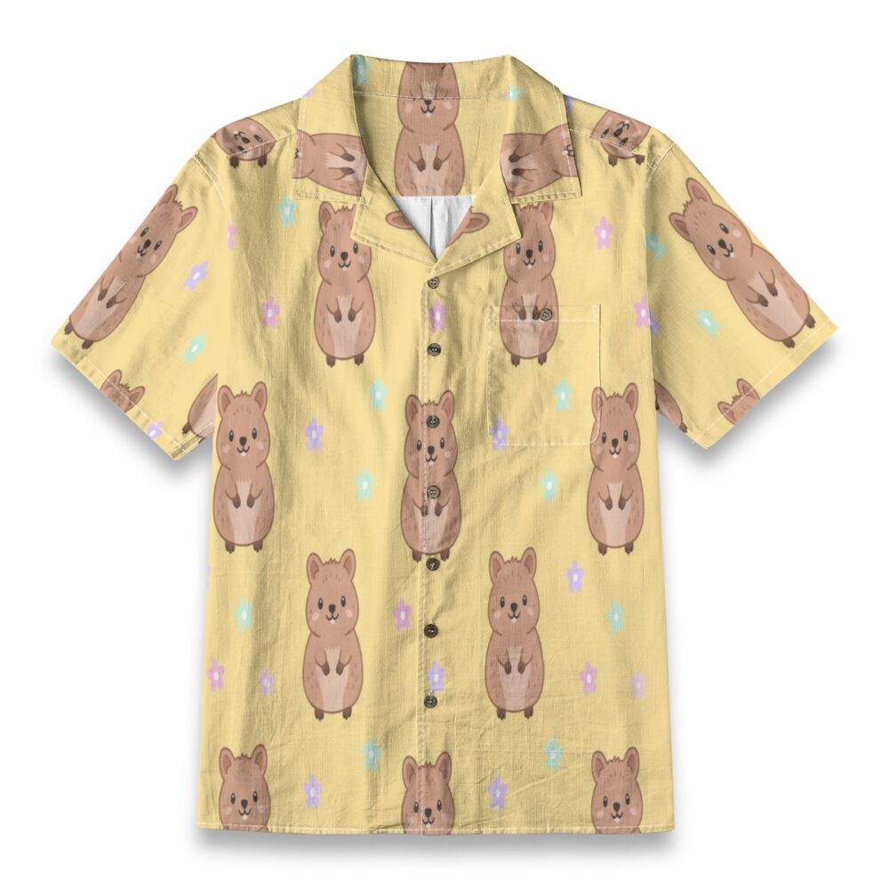 Happy Quokka Floral Sunshine Beach Shirt