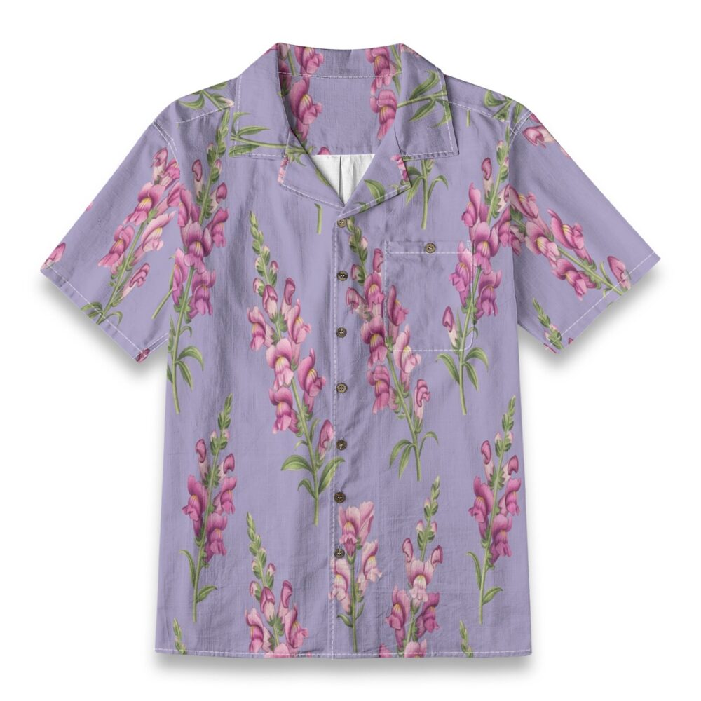 Snapdragon Bloom Purple Floral Aloha Shirt