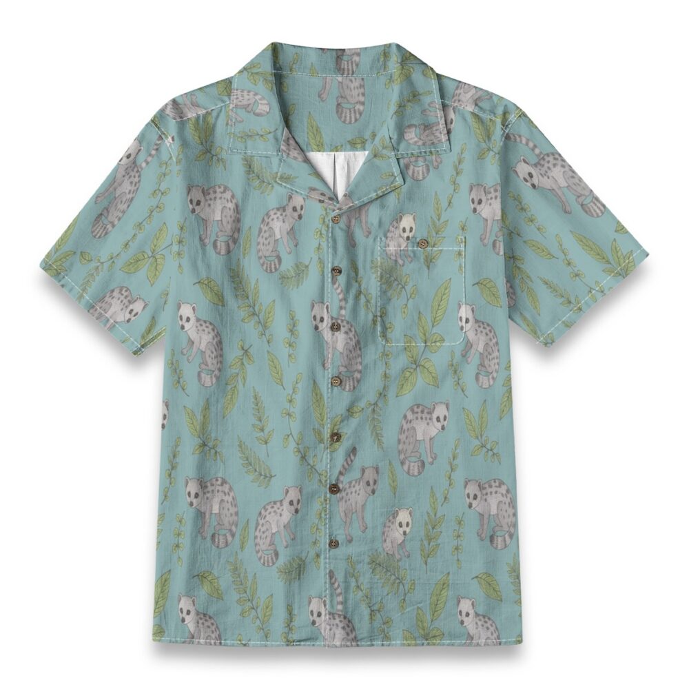 Civet Forest Leaf Pattern Island Shirt