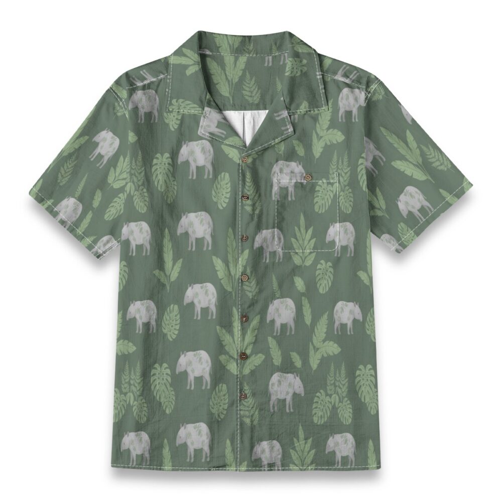 Exotic Tapir Jungle Leaf Tropical Hawaiian Shirt