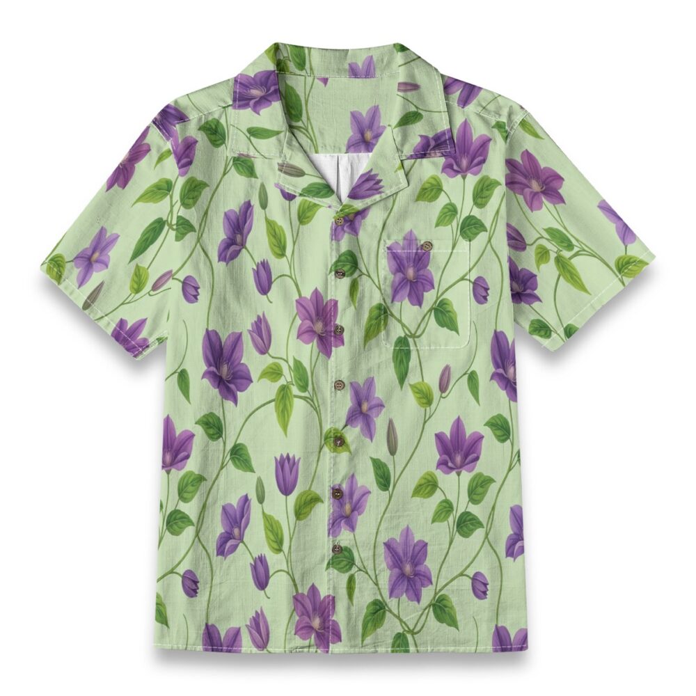 Clematis Vine Garden Floral Tropical Shirt